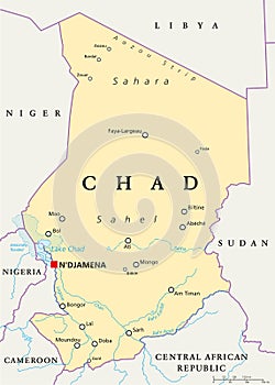 Chad Political Map photo