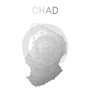 Chad polygonal vector map.