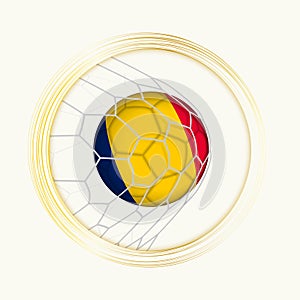 Chad scoring goal, abstract football symbol with illustration of Chad ball in soccer net