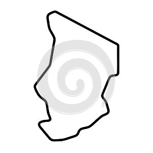 Chad simplified vector outline map