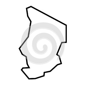 Chad vector country map thick outline icon