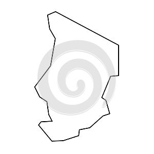 Chad vector country map thin outline icon