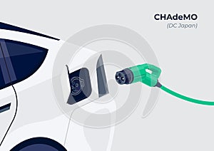 Chademo standard charging connector plug and socket