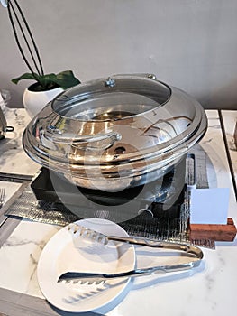 Chafing Dish on Electric Stove