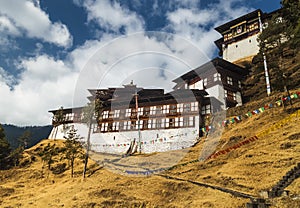 Chagri Cheri Dorjeden Monastery, Buddhist monastery near capital Thimphu in Bhutan, Himalayas photo