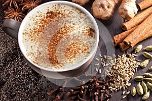 Chai Latte Ingredients Tea Cup photo