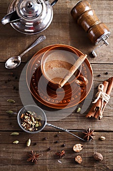 Chai tea masala with spices