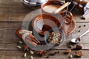 Chai tea masala with spices