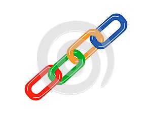 Chain of 4 colors. Value chain consists of 4 links. vector