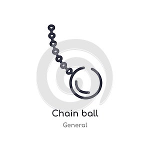 chain ball outline icon. isolated line vector illustration from general collection. editable thin stroke chain ball icon on white