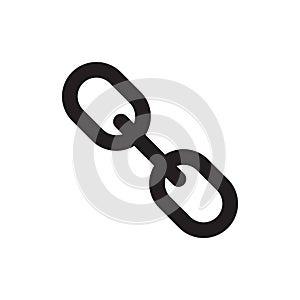 Chain - black icon on white background vector illustration for website, mobile application, presentation, infographic. Web link