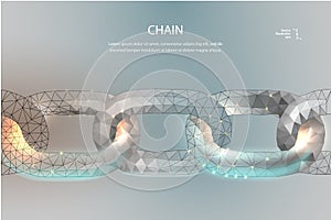 Chain. Blockchain. Low poly