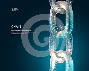 Chain. Blockchain. Low poly