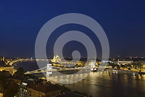 Chain Bridge across the Danube in Budapest