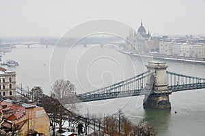 The Chain bridge in Budapest photo