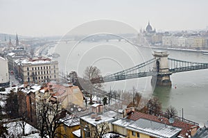 The Chain bridge in Budapest photo