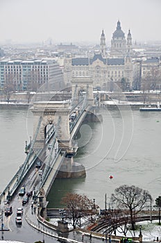 The Chain bridge in Budapest photo