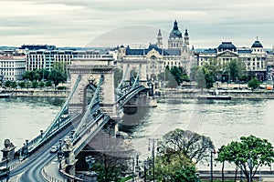 Chain Bridge. Budapest city