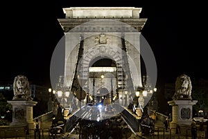 Chain bridge in Budapest, front view