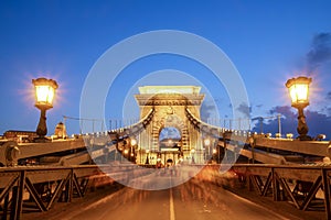 Chain bridge in Budapest, Hungary.