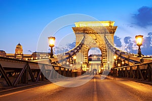 Chain bridge in Budapest, Hungary.