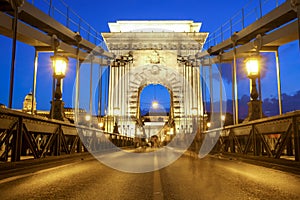 Chain bridge in Budapest, Hungary.