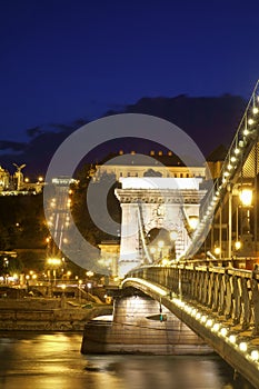 Chain bridge in Budapest, Hungary.