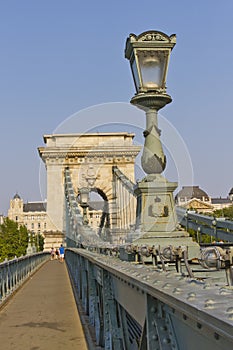 Chain Bridge in Budapest, Hungary, Europe