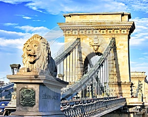 Chain Bridge in Budapest, Hungary