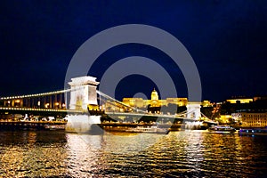 Chain Bridge Budapest at night