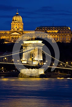 Chain bridge and Castle Budapest, Hungary