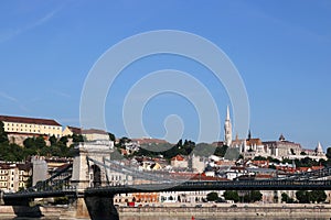 Chain bridge and Fishermans tower Budapest