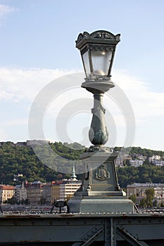 Chain Bridge lantern, Budapest, Hungary