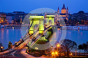 The Chain Bridge at Night, Budapest