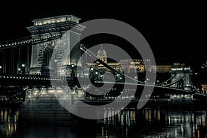 Chain Bridge at Night - Budapest, Hungary