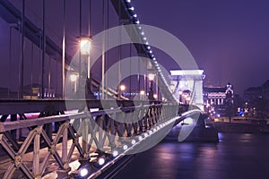 The Chain Bridge At Night, Budapest