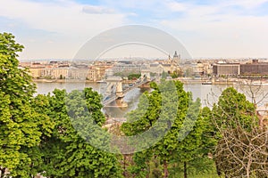 Chain Bridge and River Danube, Budapest