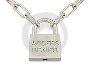 Chain and closed padlock