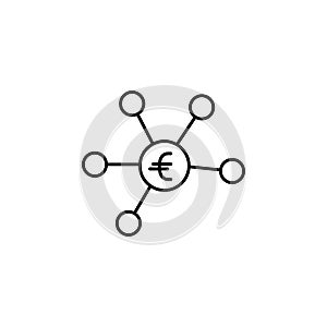 Chain, collect, complex, integrate, diversity, touchpoint, diversity icon. Element of money diversification illustration. Signs an