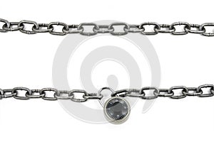 Chain and combination lock