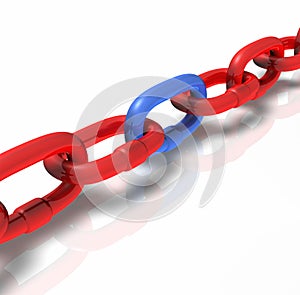 Chain Connection red blue Pulling stabilizing busi