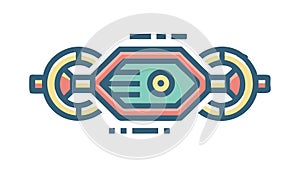 Chain Data Flow Link Icon, Network Security Digital Connection, vector design Generative AI