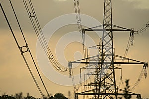 A chain of Electricity Pylons