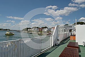 Chain ferry across Poole harbour near Sandbanks, Dorset