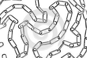 Chain in the form of curved line