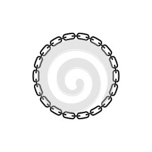 Chain frame round shape, Metal links repeat endlessly, Vector illustration isolated