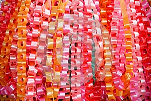 Chain garlands ,made â€‹â€‹of ribbon.