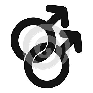 Chain of genders icon simple vector. Gender identity