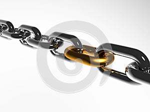 A chain with golden link