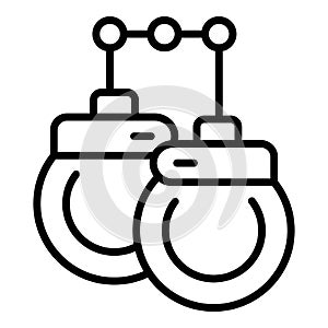 Chain handcuff icon outline vector. Hand jail